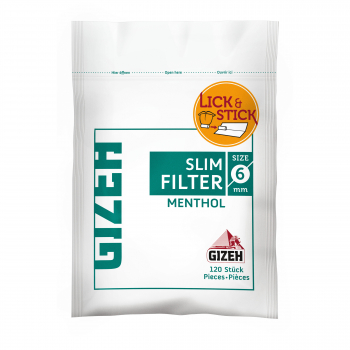 Filtry Gizeh Slim Menthol 6 mm 120 sztuk