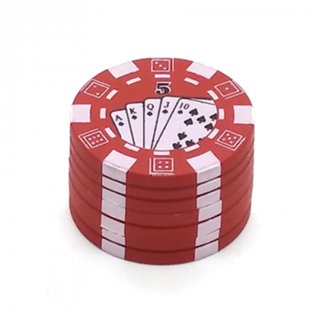 Młynek 4,1 cm Do Tytoniu Poker Czerwony zdjęcie