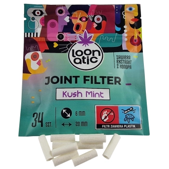 Filtry LOONATIC Slim Joint Filter Kush Mint 34 szt