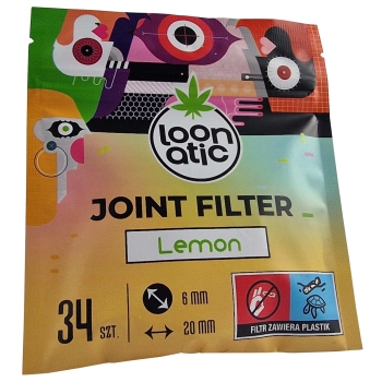 Filtry LOONATIC Slim Joint Filter Lemon 34 szt opakowanie