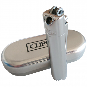 Zapalniczka Clipper Metal Silver Box w etui błysk