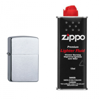 Zestaw ZIPPO Zapalniczka Brushed Chrome + Benzyna