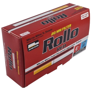 Gilzy Rollo Micro Slim Red 200 szt 5,5 mm Najcieńsze z boku