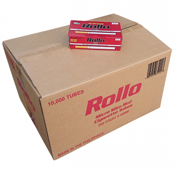 50 x Gilzy Rollo Micro Slim Red 200 szt 5,5 mm Najcieńsze