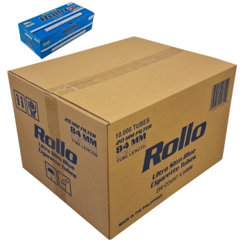 50 x Gilzy Rollo Ultra Slim Blue 200 szt 6,5 mm Filtr 20 mm