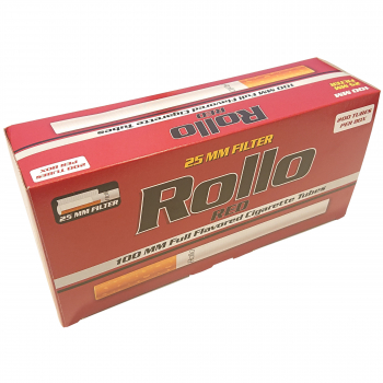 Gilzy Rollo Red 100mm setki długie do papierosów RED bokiem