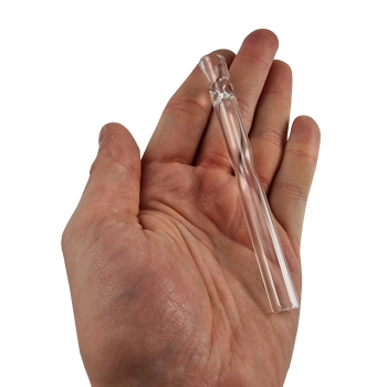 Cygarniczka Lufka szklana krótka gładka na ręku